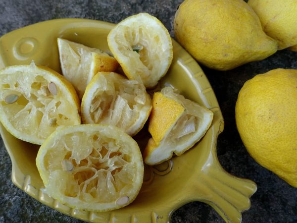 Ett fat med citronskal