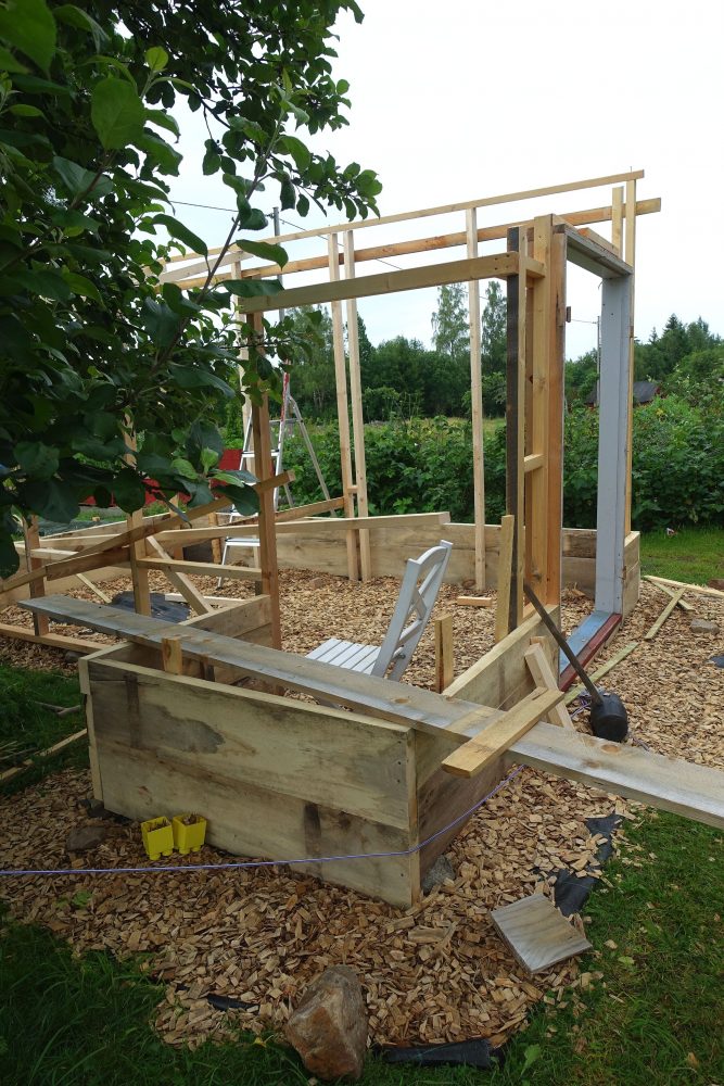 Build a greenhouse, lots of beams on the greenhouse. 