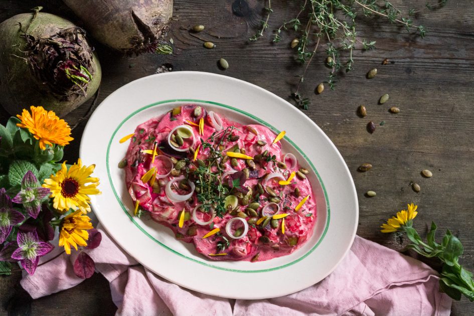 Creamy Beets with Leek - Sara's Kitchen Garden